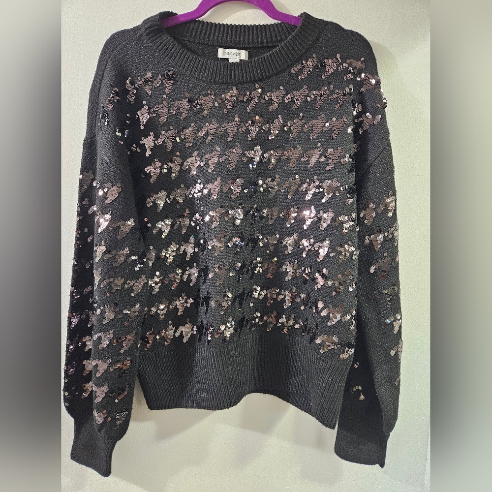 Nine West Black Sequin Sweater